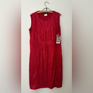 NWT Marallis Women’s XXL sleeveless Animal Print Texture Red Dress